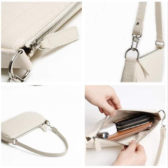 Retro Classic Clutch Shoulder Tote HandBag with Zipper Closure for Women - Picture 5 of 7